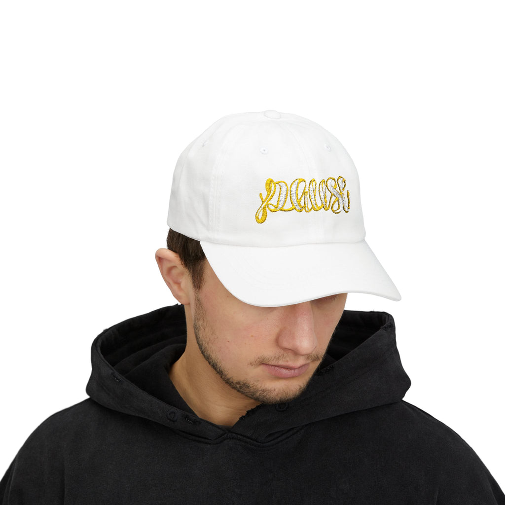 Pause Embroidered Calligraphy Dad Cap