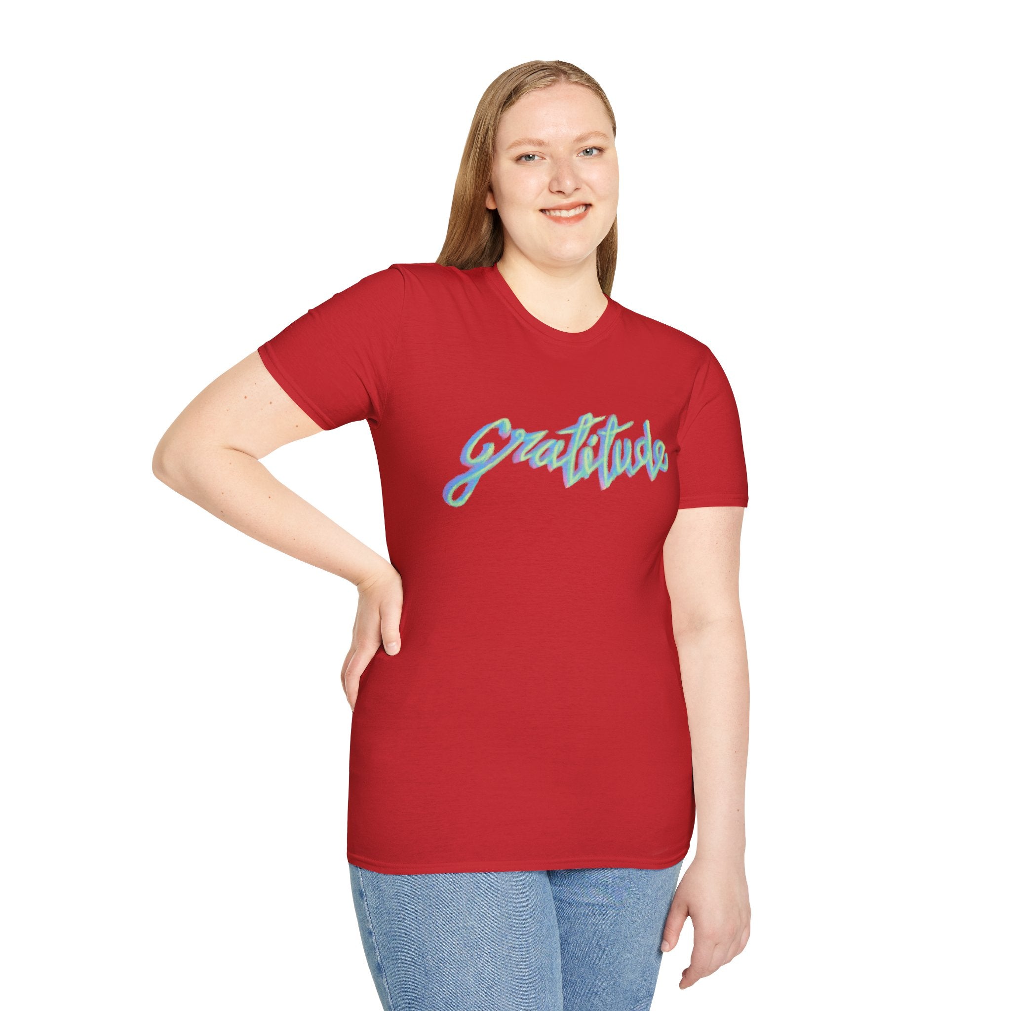 Gratitude Script T-Shirt — Positive Vibes Graphic Tee
