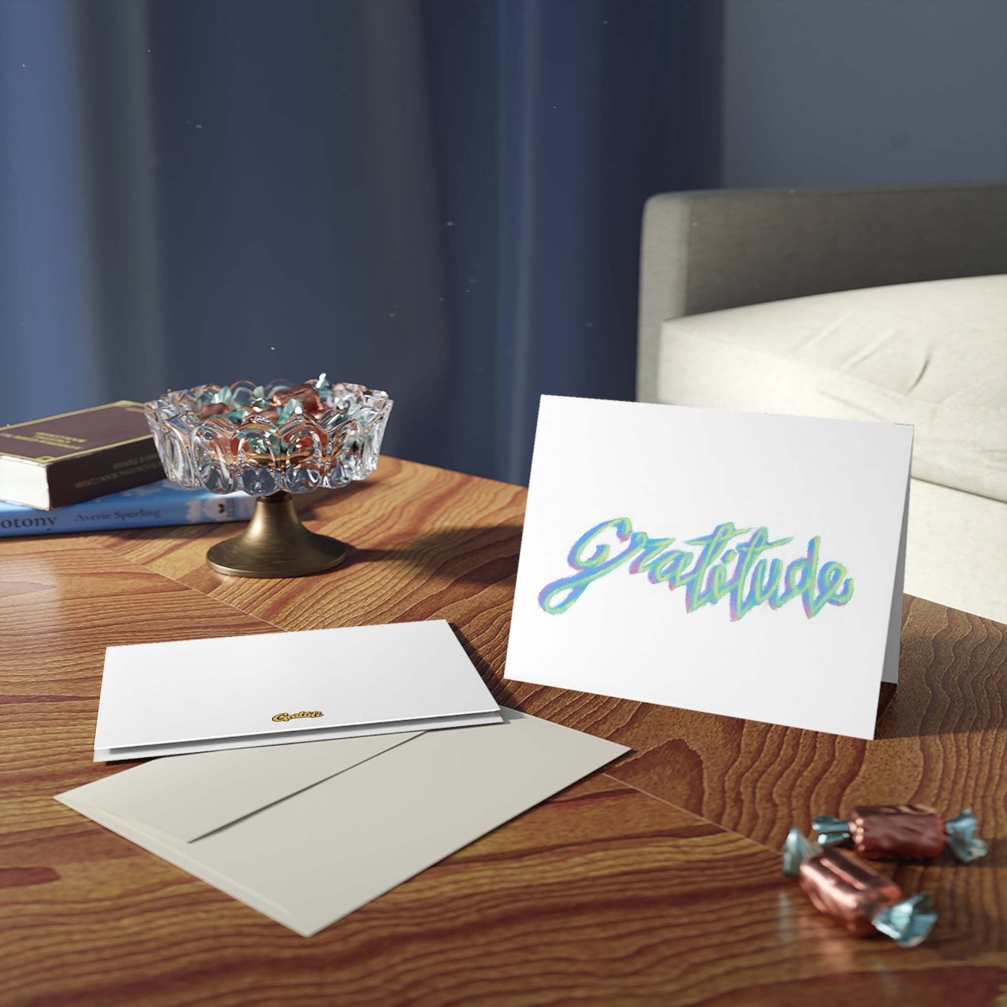Gratitude Greeting Cards — Set of 8/16/24 Pastel Handlettered Thank You Cards