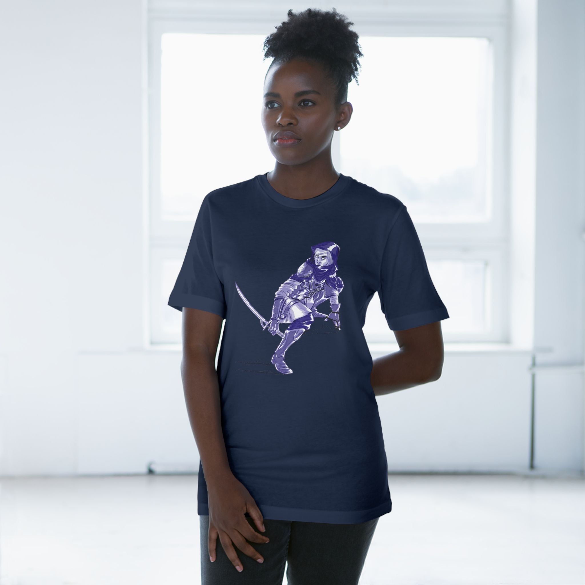 Female Assassin Graphic Tee — Women's Assassin-Themed T-Shirt