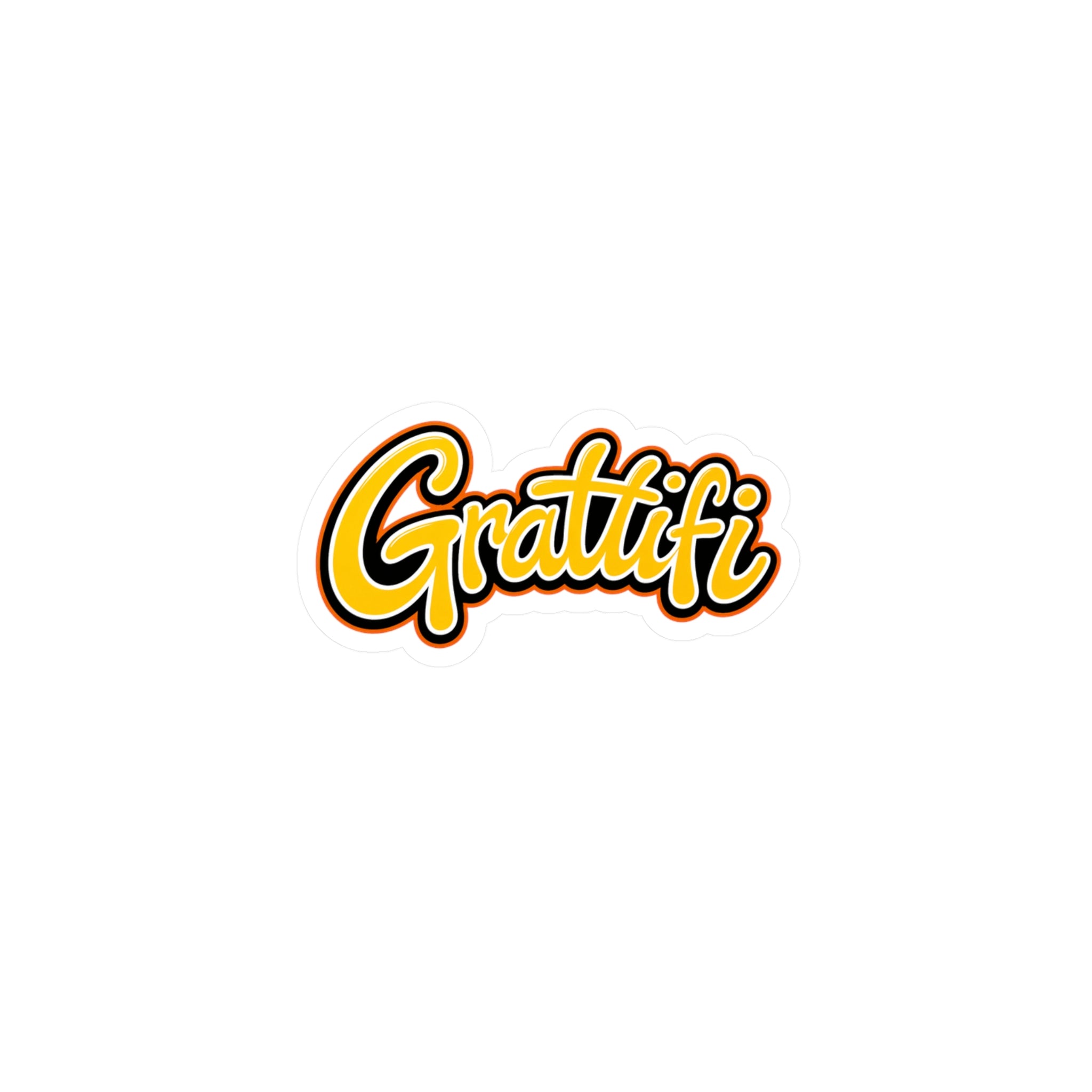 Graffiti Script Kiss-Cut Vinyl Decal – Yellow Street Art Sticker