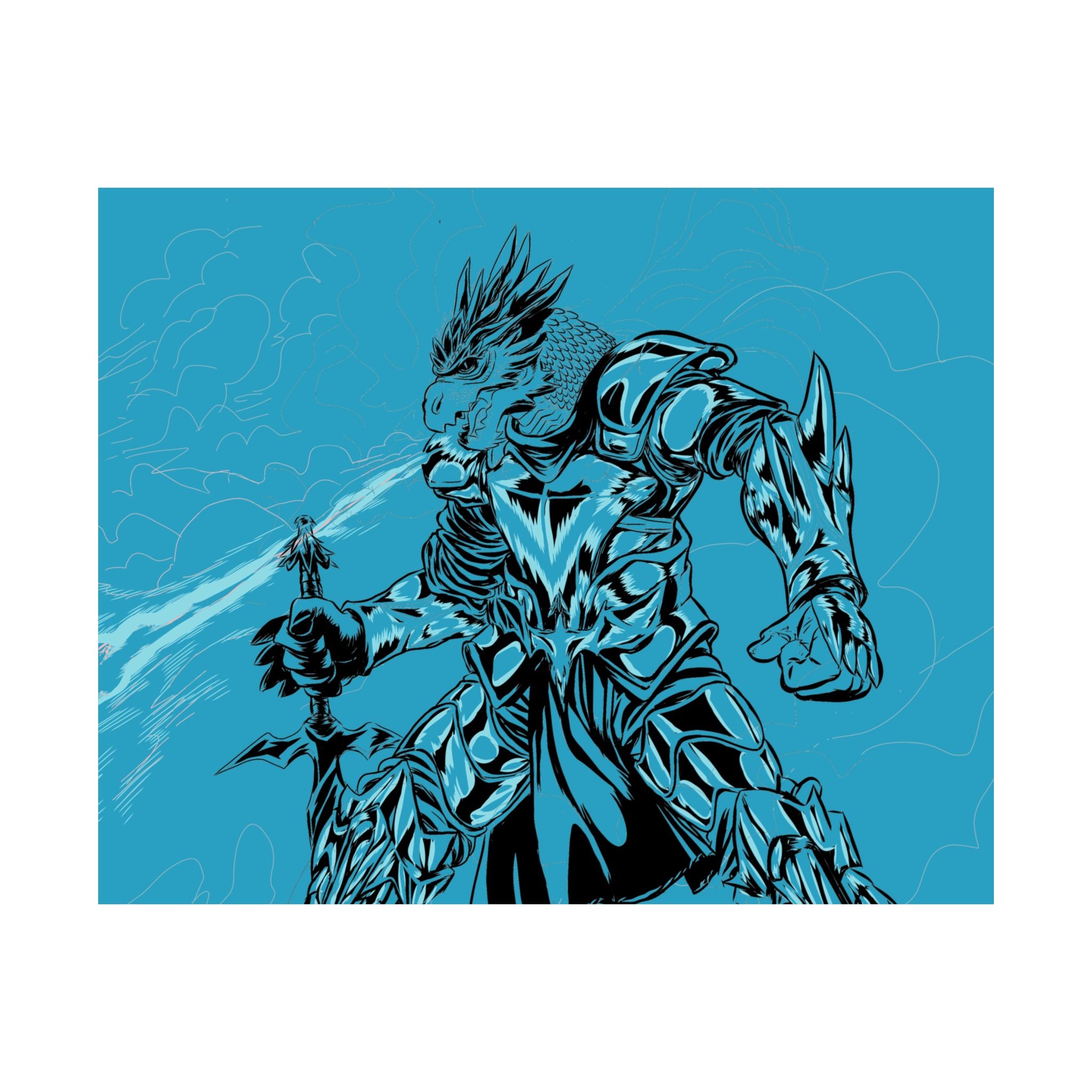 Dragonborn Warrior | Matte Poster
