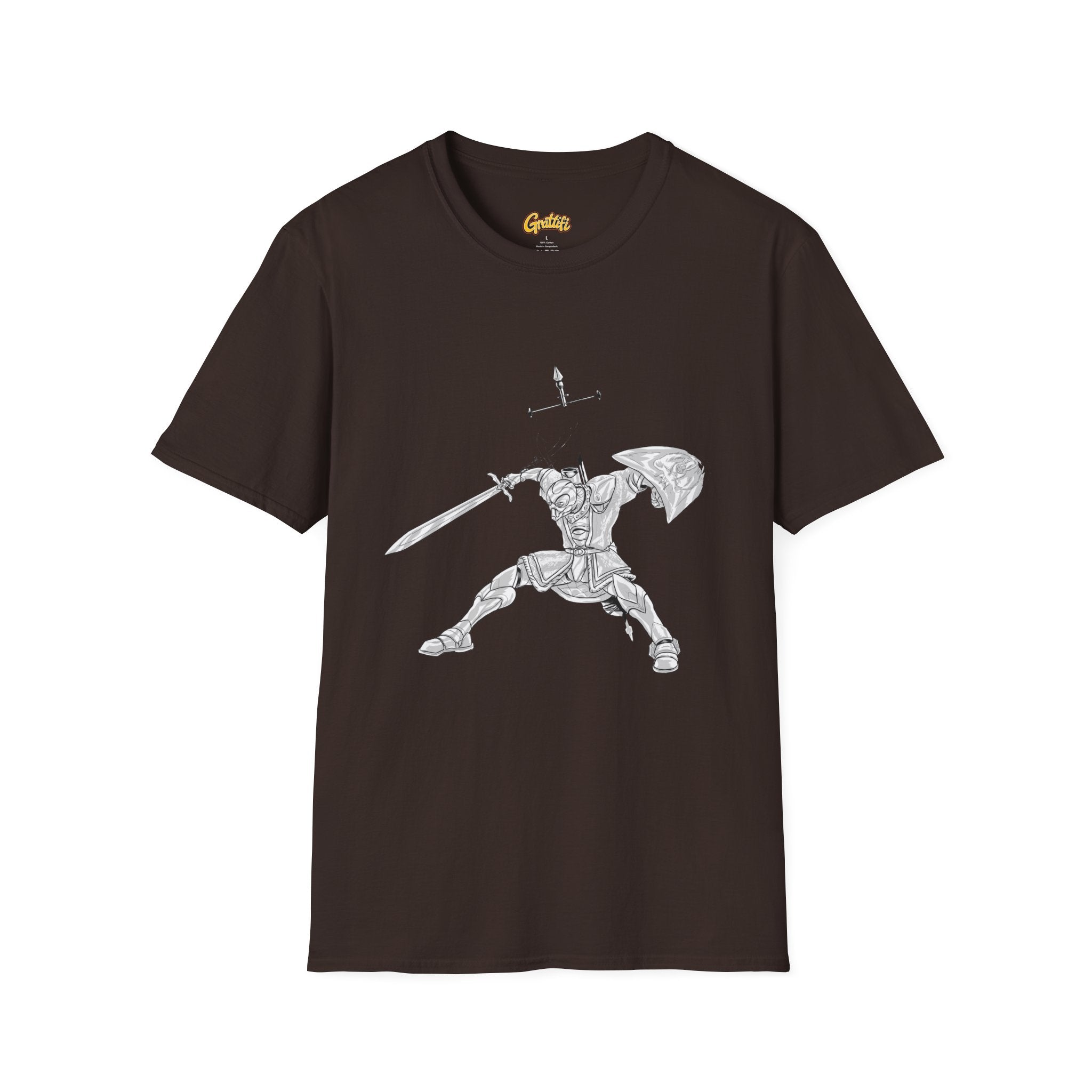 Knight Sword T-Shirt — Fantasy Armored Warrior Graphic Tee