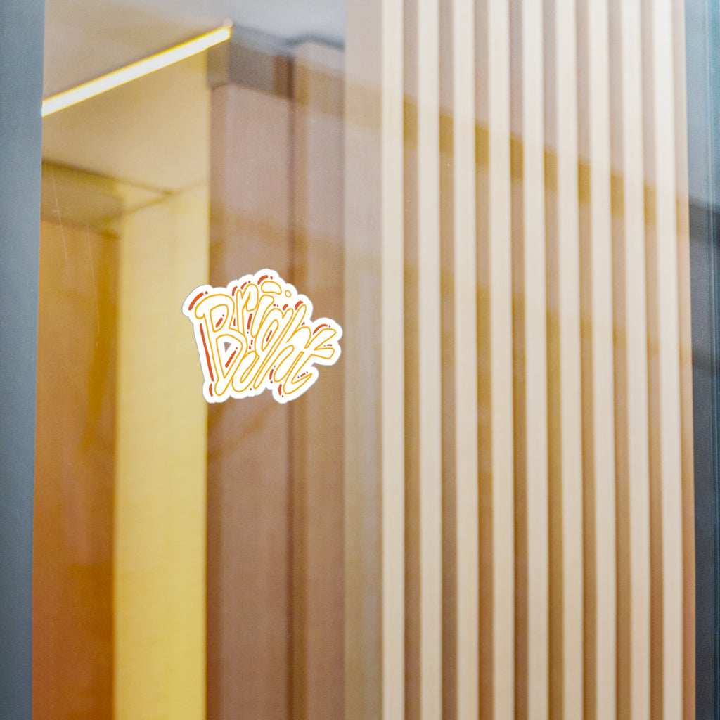 'Bright' Yellow Script Kiss-Cut Vinyl Decal