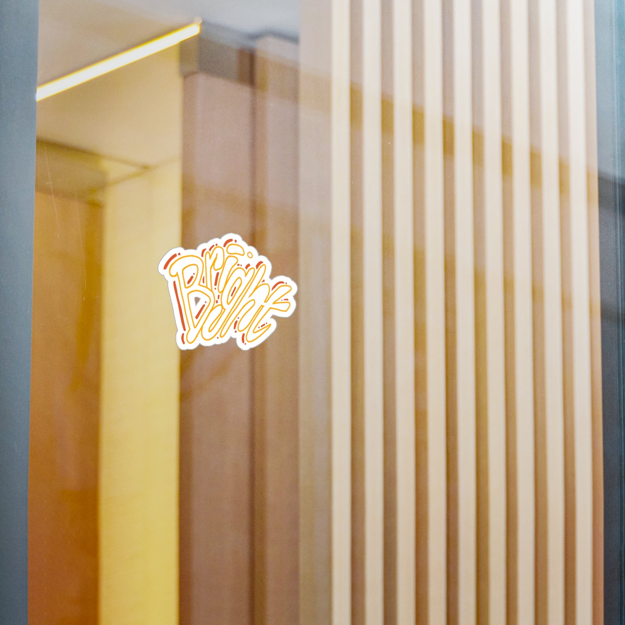 'Bright' Yellow Script Kiss-Cut Vinyl Decal