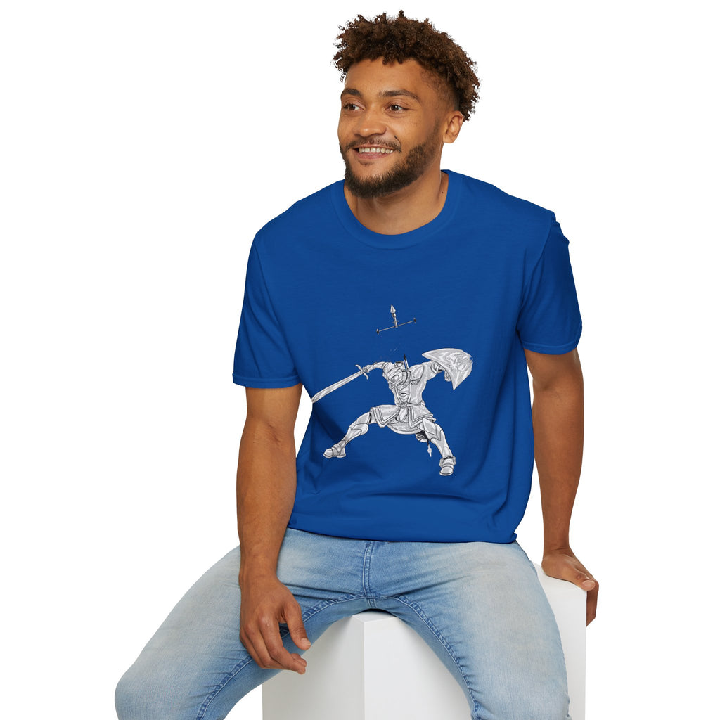 Knight Sword T-Shirt — Fantasy Armored Warrior Graphic Tee