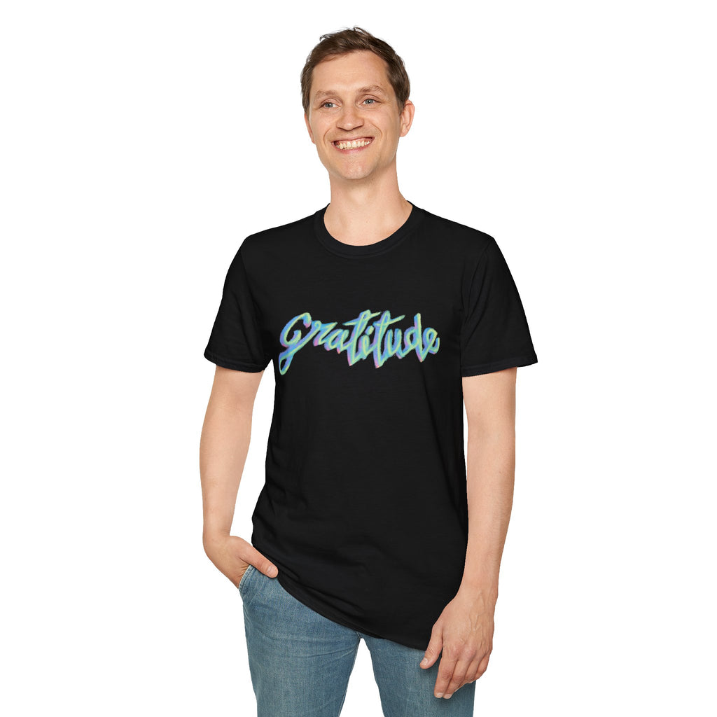 Gratitude Script T-Shirt — Positive Vibes Graphic Tee