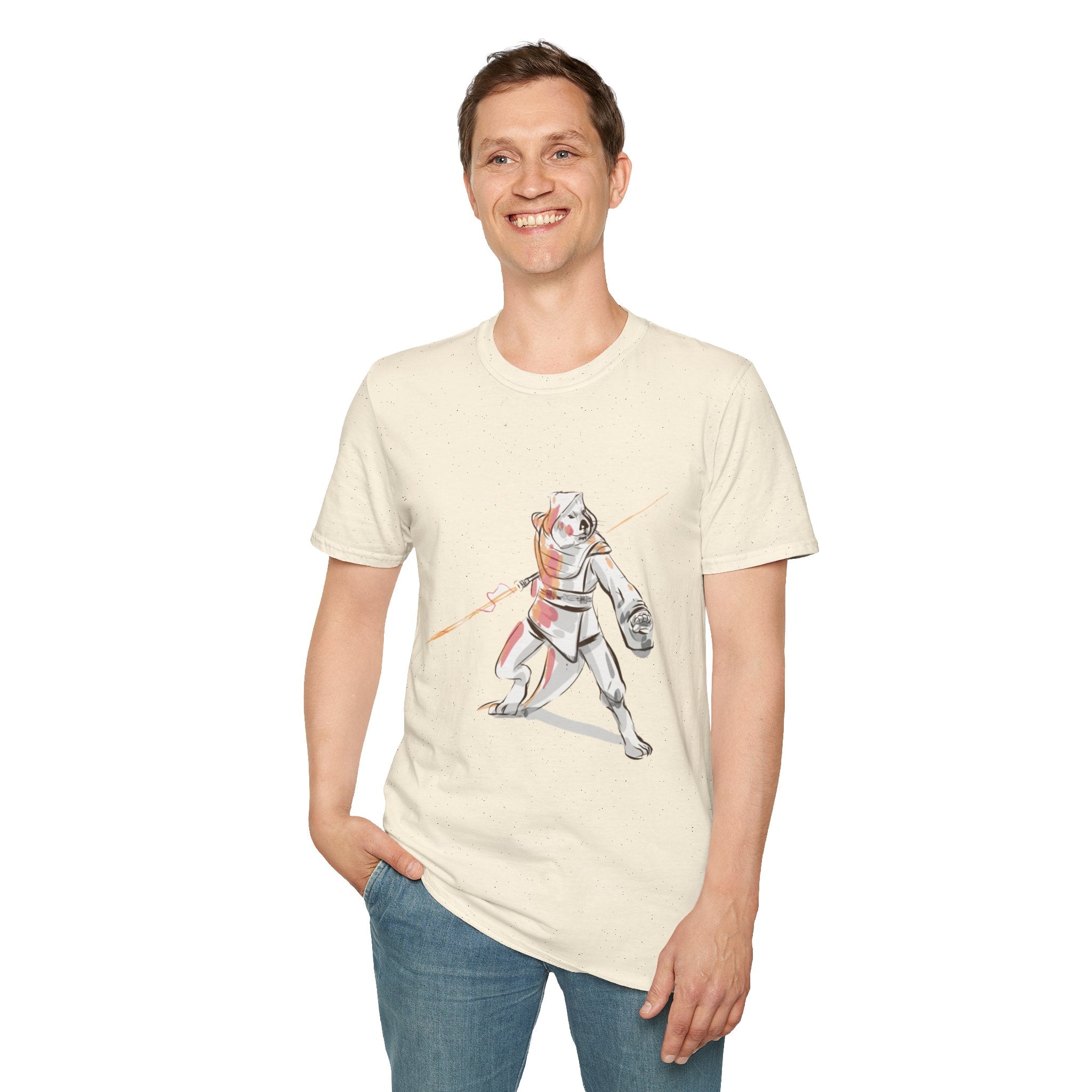 Knight Warrior Tee — Sci-Fi Illustration with energy sword