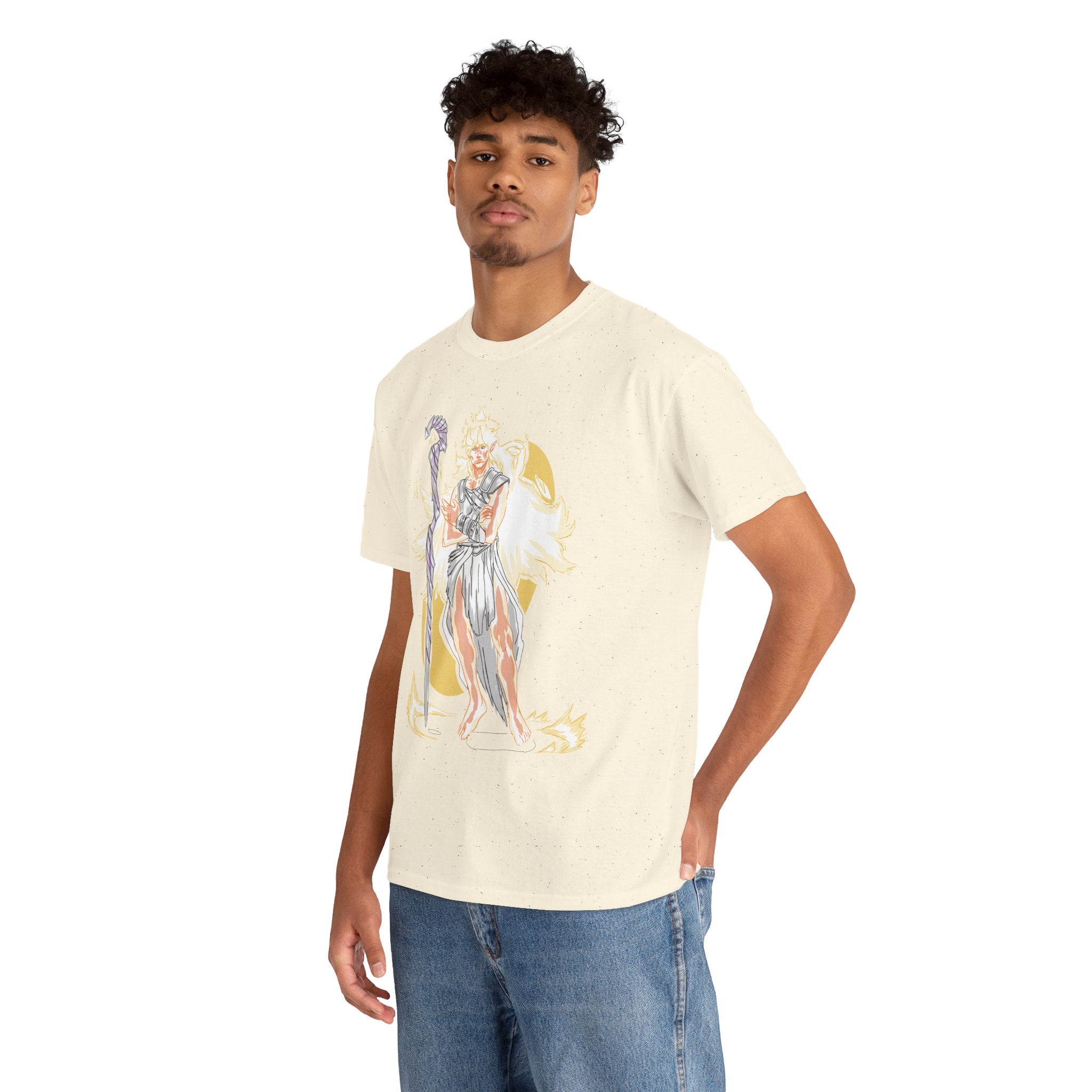 Flameborne Sorcerer Graphic Tee — Fantasy Mage Fire Sorcerer Shirt