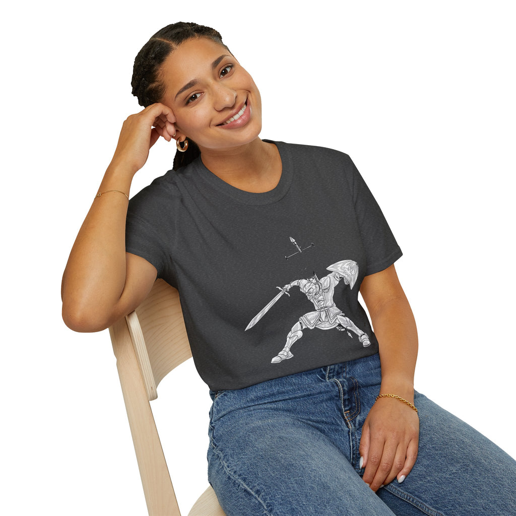 Knight Sword T-Shirt — Fantasy Armored Warrior Graphic Tee