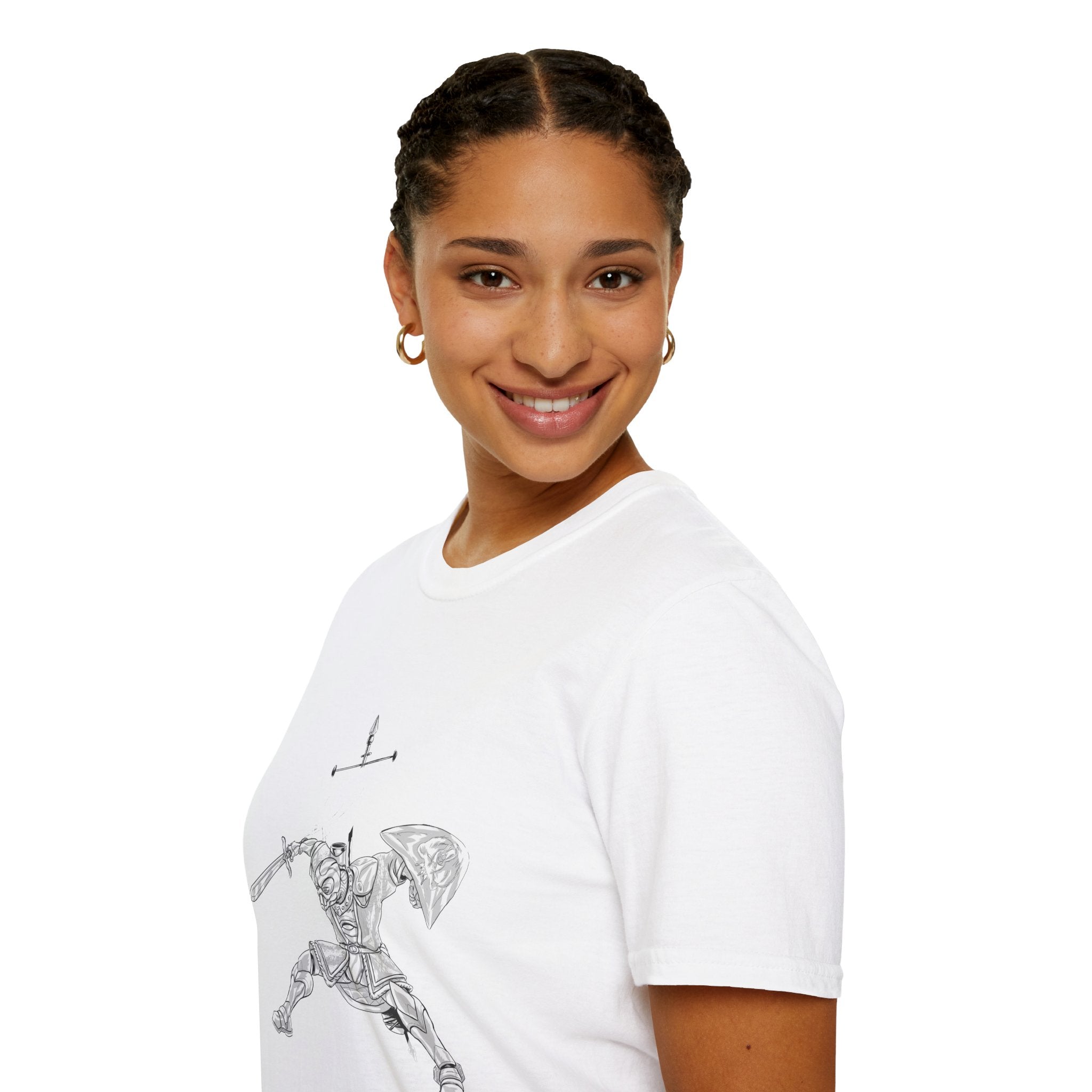 Knight Sword T-Shirt — Fantasy Armored Warrior Graphic Tee