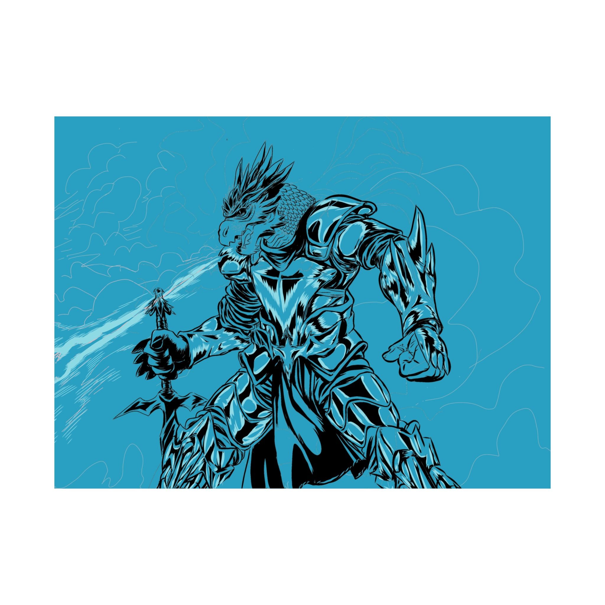 Dragonborn Warrior | Matte Poster