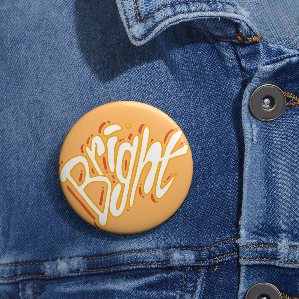 Pin Button — Bright Hand-Lettered Orange Round Badge