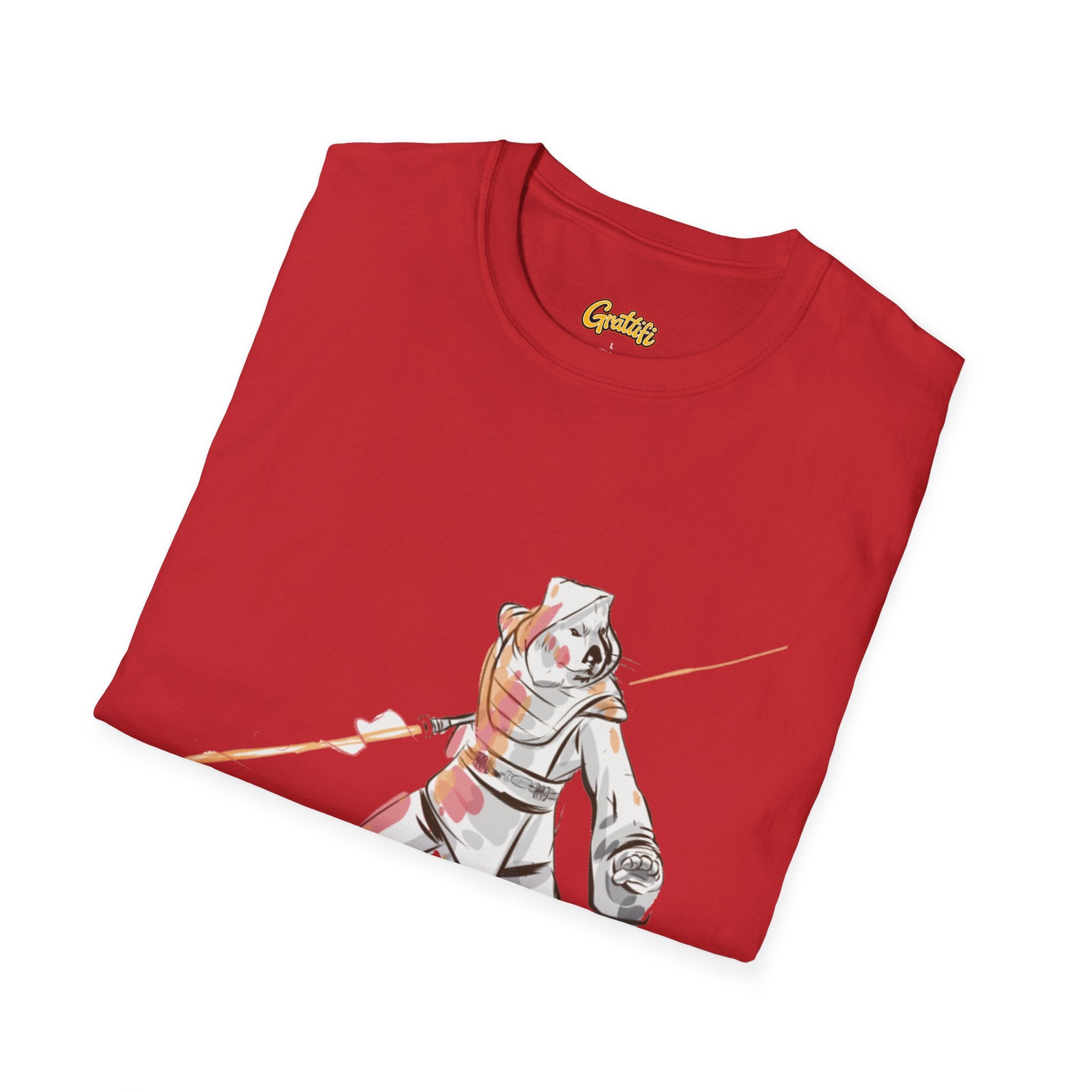 Knight Warrior Tee — Sci-Fi Illustration with energy sword