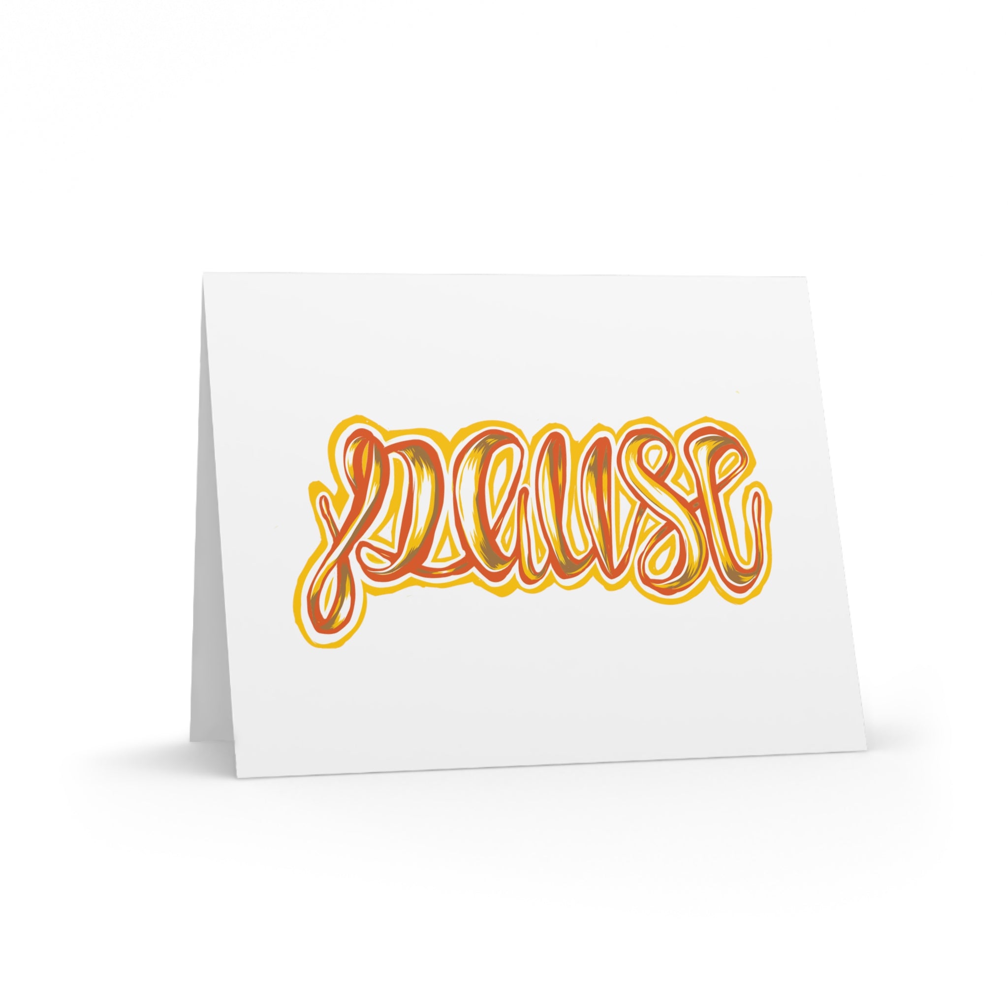 Greeting Card — Retro 'Pause' Script Design (Pack of 8/16/24)