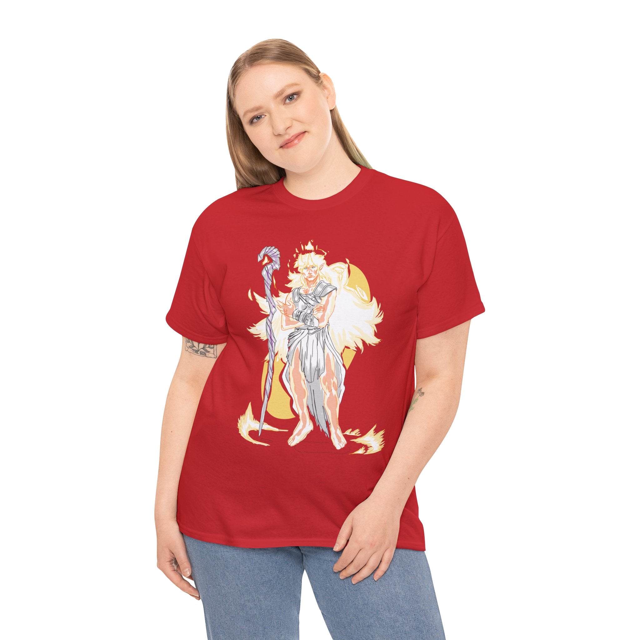 Flameborne Sorcerer Graphic Tee — Fantasy Mage Fire Sorcerer Shirt