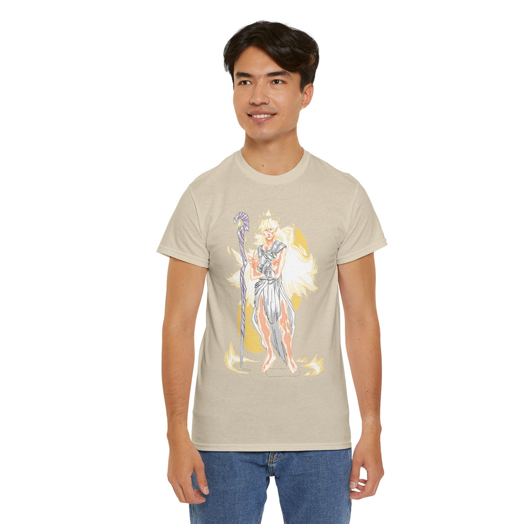 Flameborne Sorcerer Graphic Tee — Fantasy Mage Fire Sorcerer Shirt