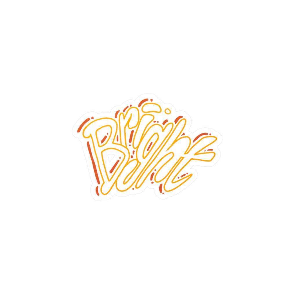 'Bright' Yellow Script Kiss-Cut Vinyl Decal