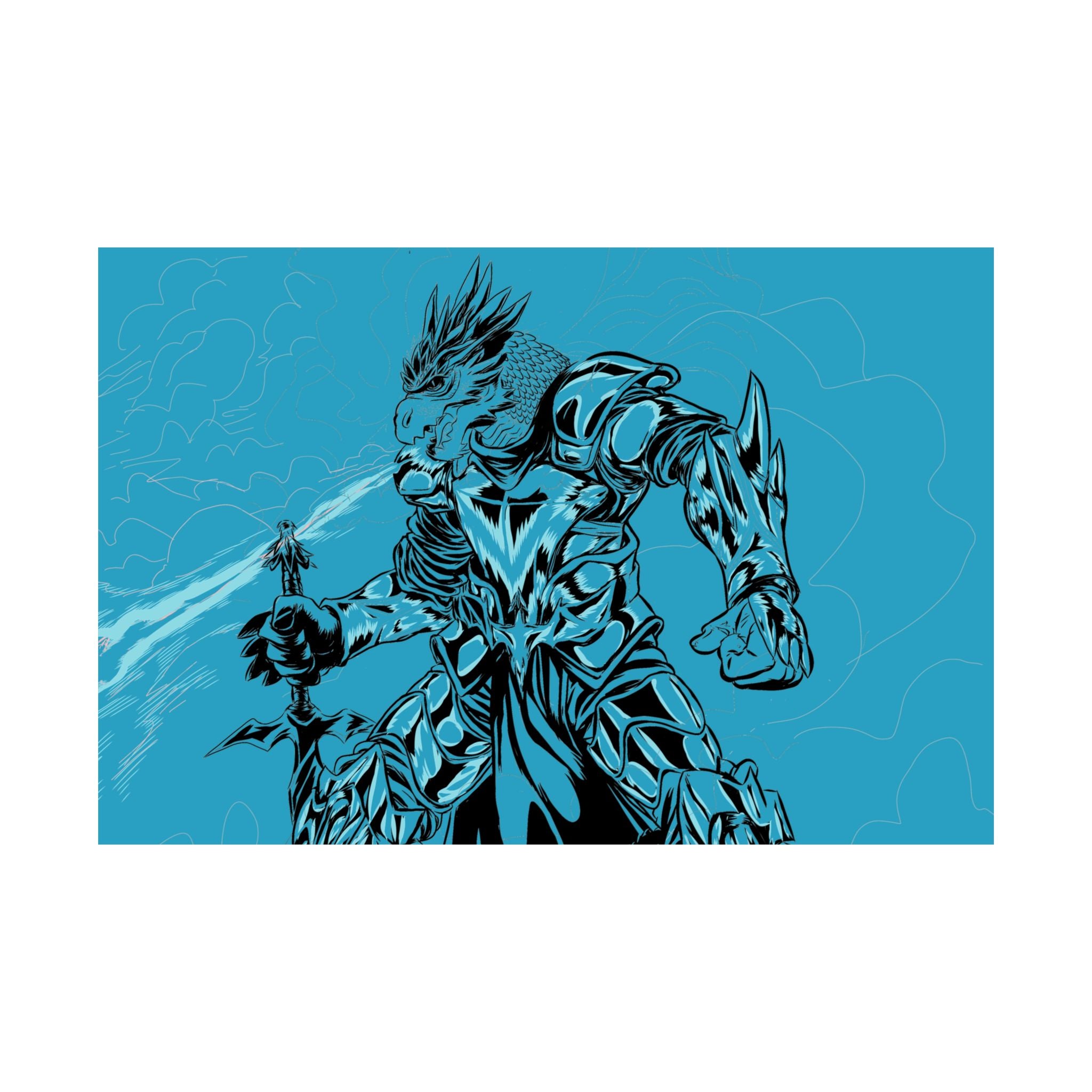 Dragonborn Warrior | Matte Poster