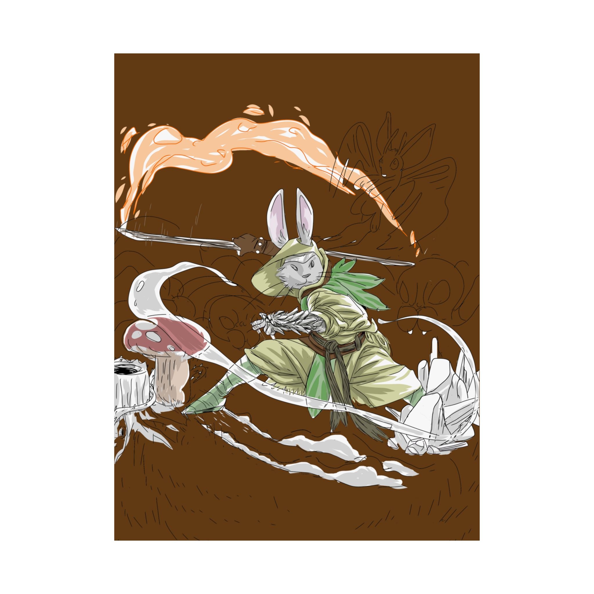 Rabbit Monk | Matte Poster