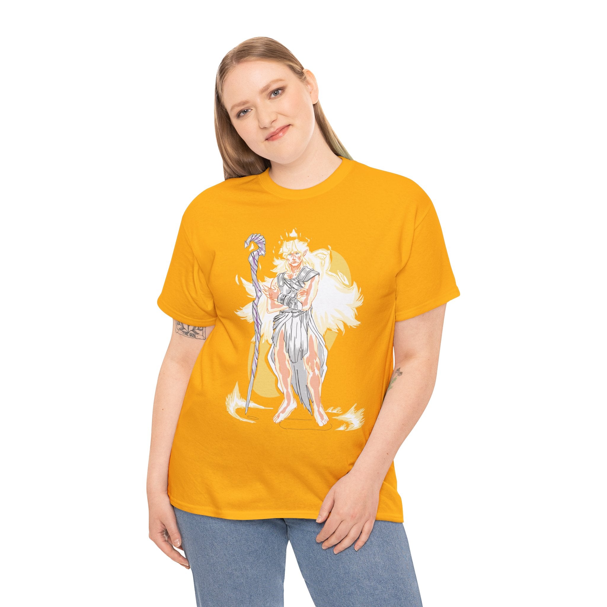 Flameborne Sorcerer Graphic Tee — Fantasy Mage Fire Sorcerer Shirt