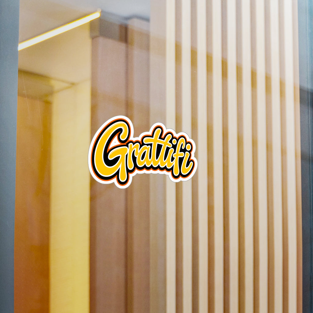 Graffiti Script Kiss-Cut Vinyl Decal – Yellow Street Art Sticker