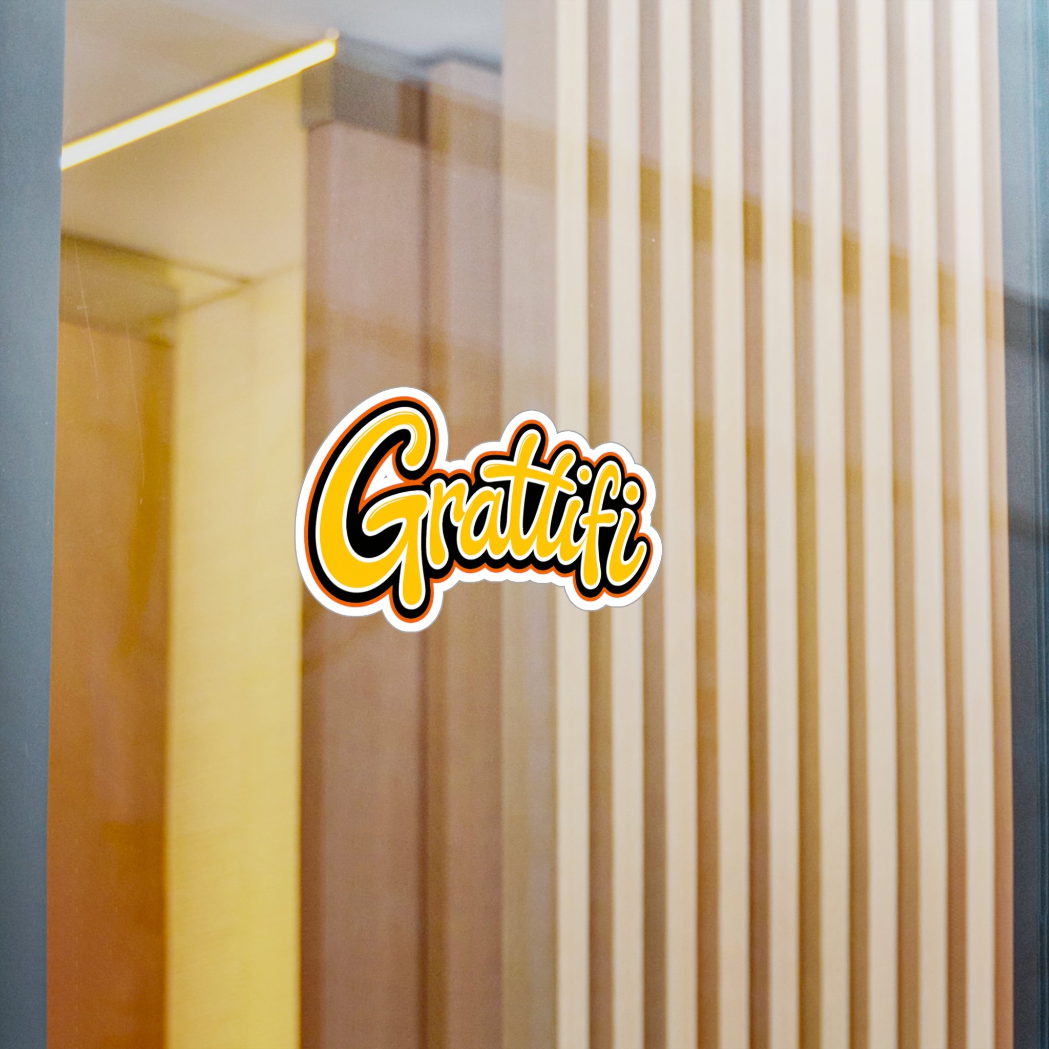 Graffiti Script Kiss-Cut Vinyl Decal – Yellow Street Art Sticker