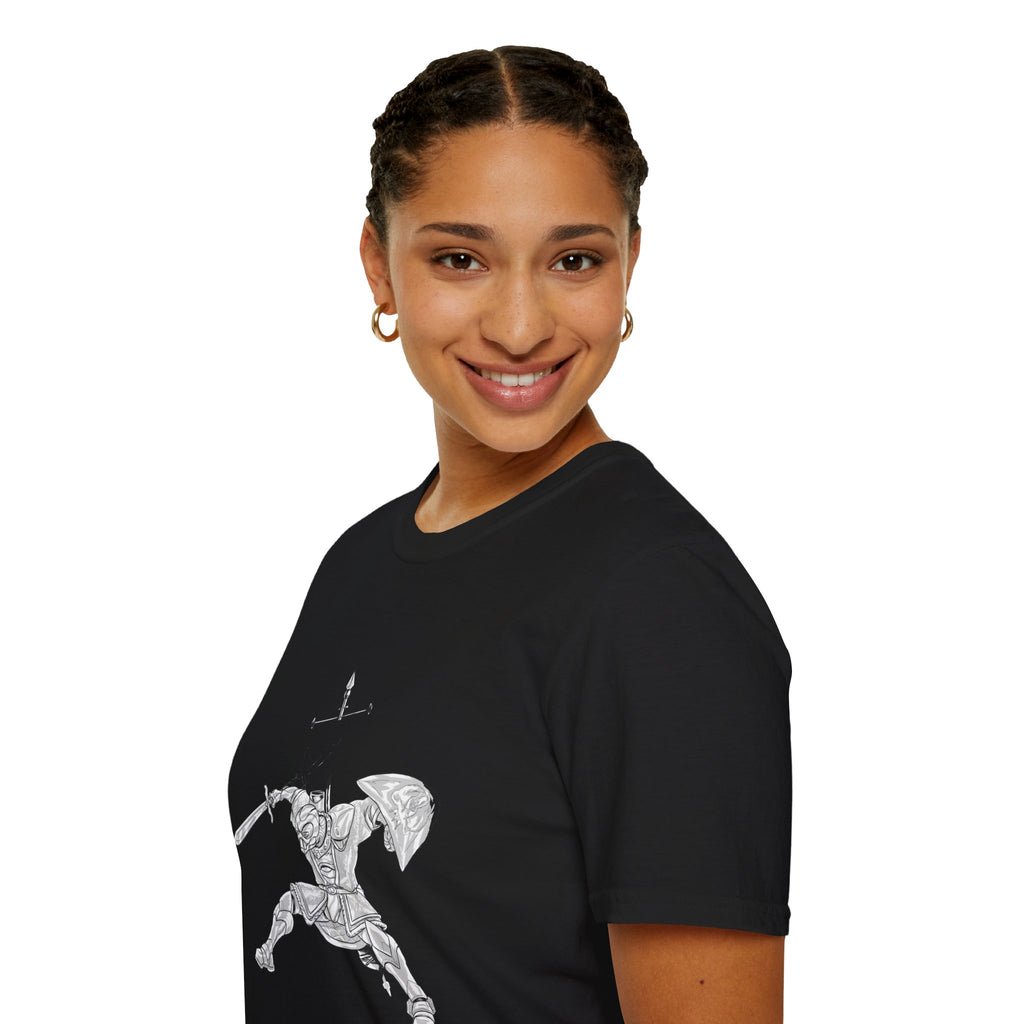 Knight Sword T-Shirt — Fantasy Armored Warrior Graphic Tee