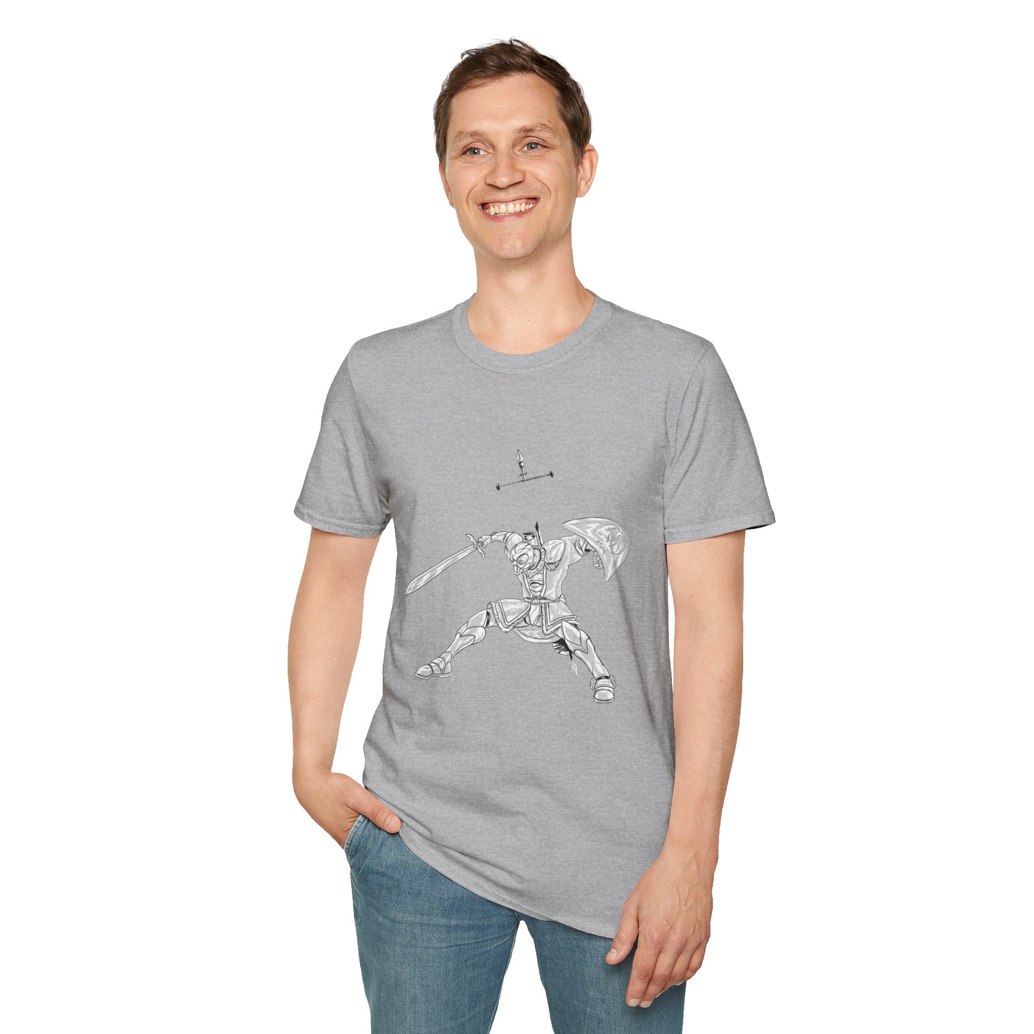 Knight Sword T-Shirt — Fantasy Armored Warrior Graphic Tee