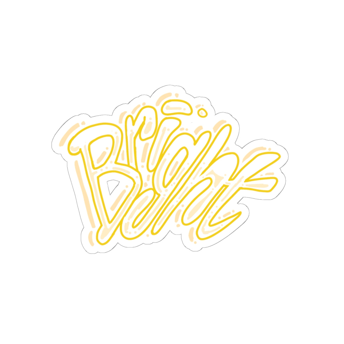 Bright Script Kiss-Cut Sticker — Yellow Handlettered Laptop Decal