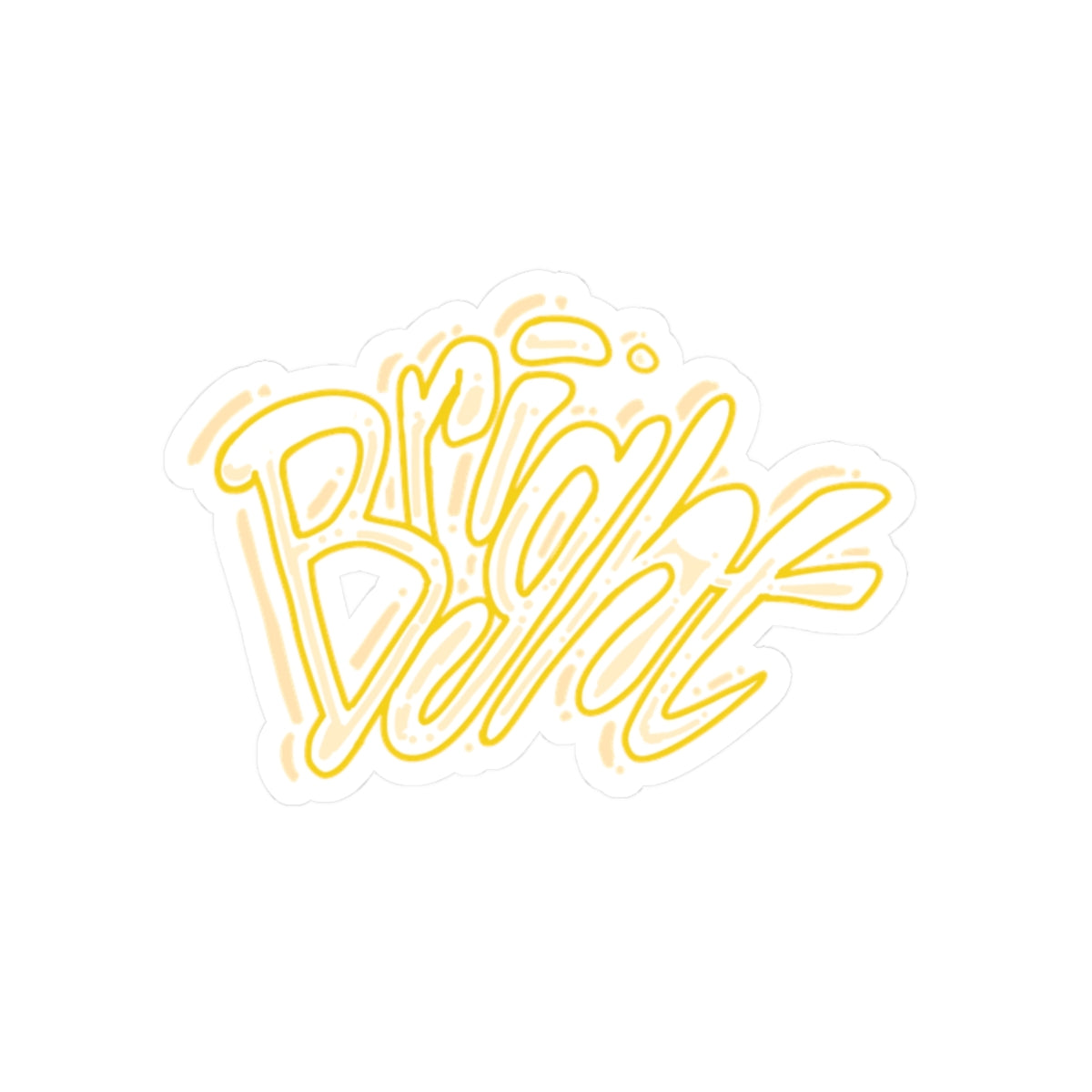 Bright Script Kiss-Cut Sticker — Yellow Handlettered Laptop Decal
