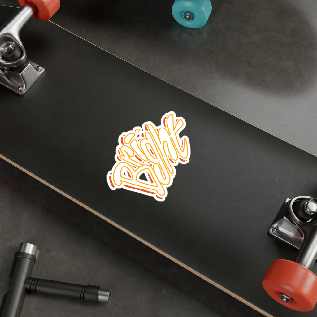 'Bright' Yellow Script Kiss-Cut Vinyl Decal