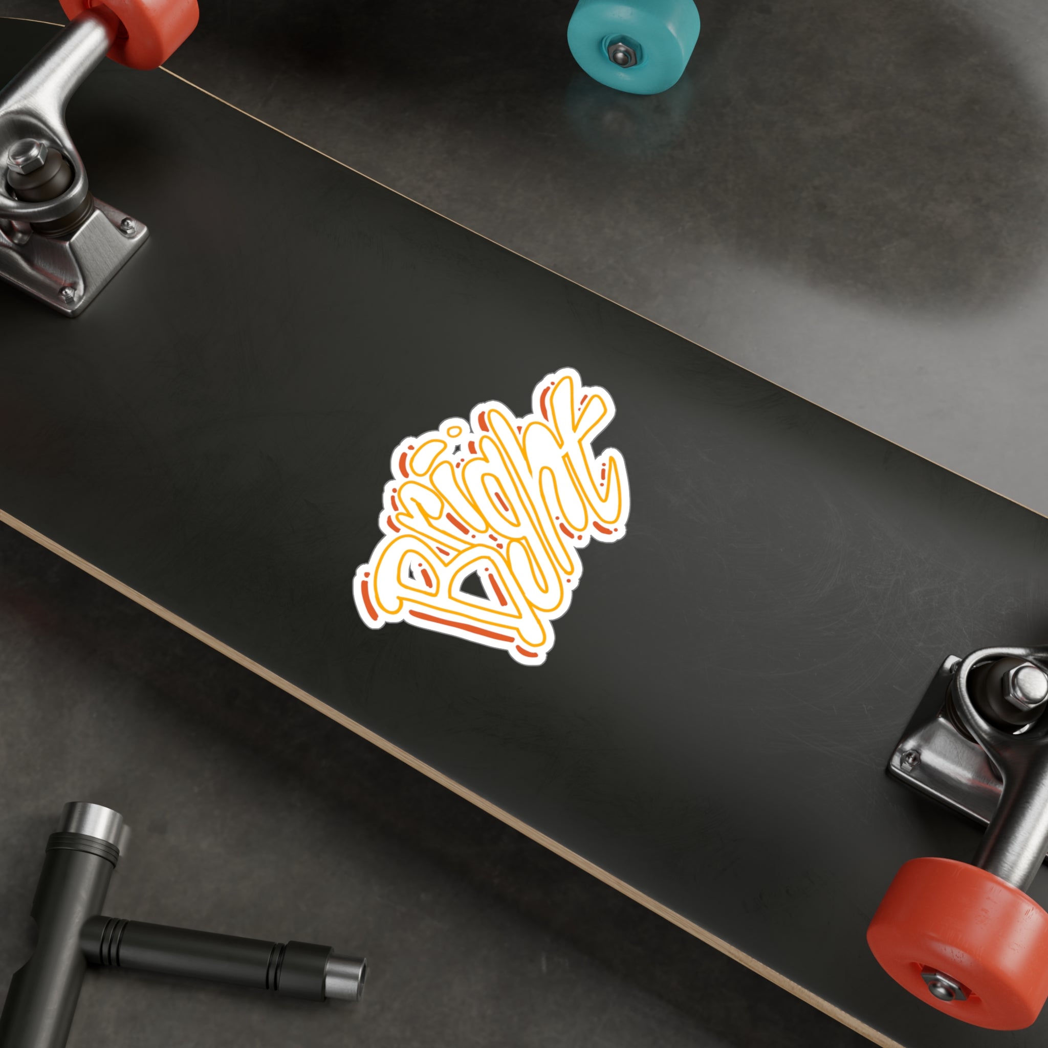 'Bright' Yellow Script Kiss-Cut Vinyl Decal