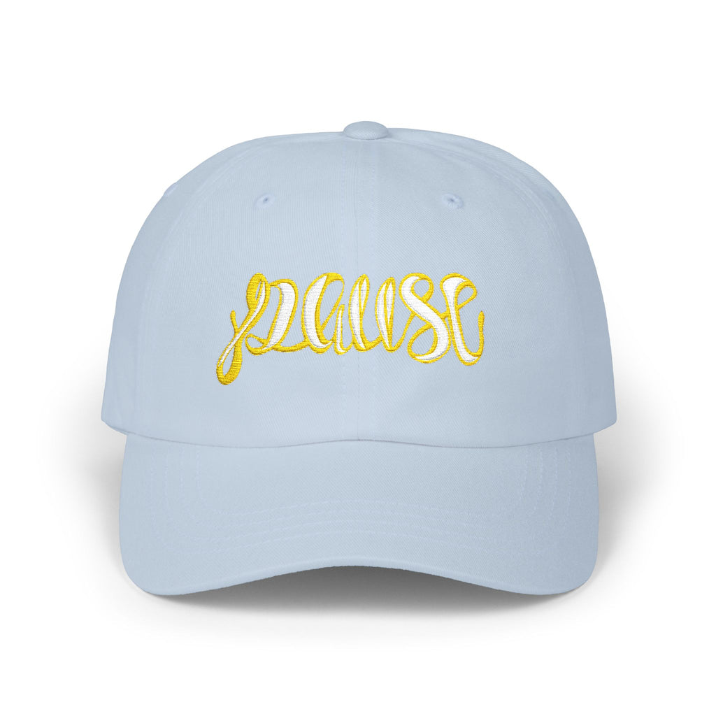 Pause Embroidered Calligraphy Dad Cap