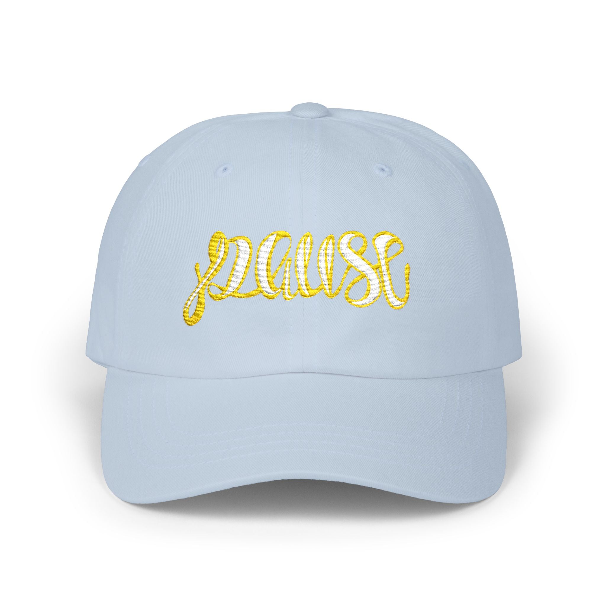 Pause Embroidered Calligraphy Dad Cap