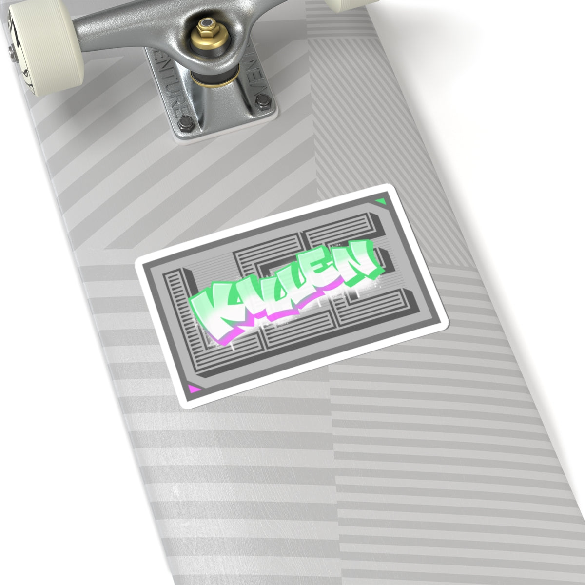 Graffiti 'LEE KILLEN' Kiss-Cut Sticker — Neon Green & Purple Street Art Decal