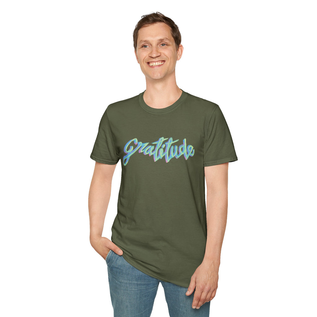 Gratitude Script T-Shirt — Positive Vibes Graphic Tee