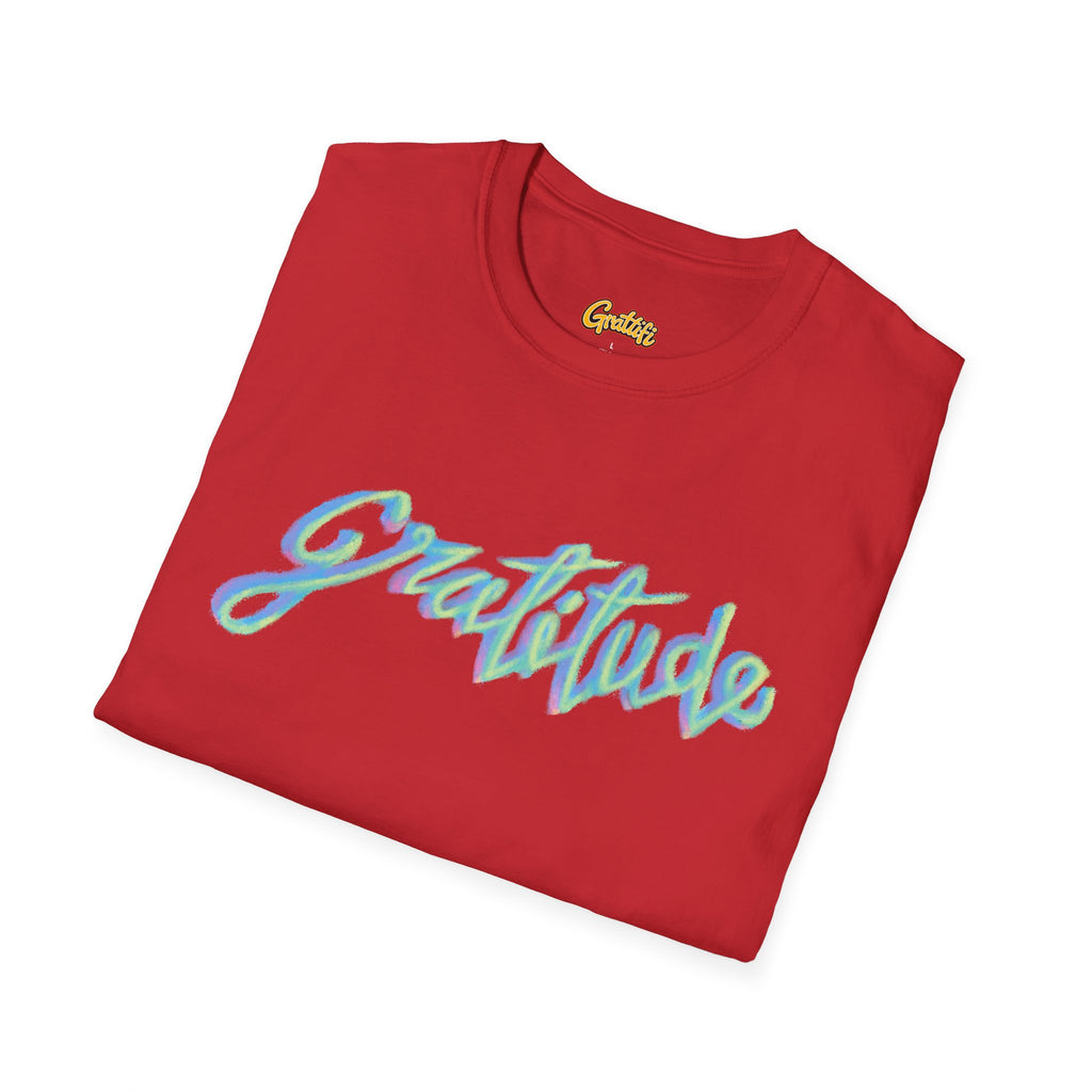 Gratitude Script T-Shirt — Positive Vibes Graphic Tee
