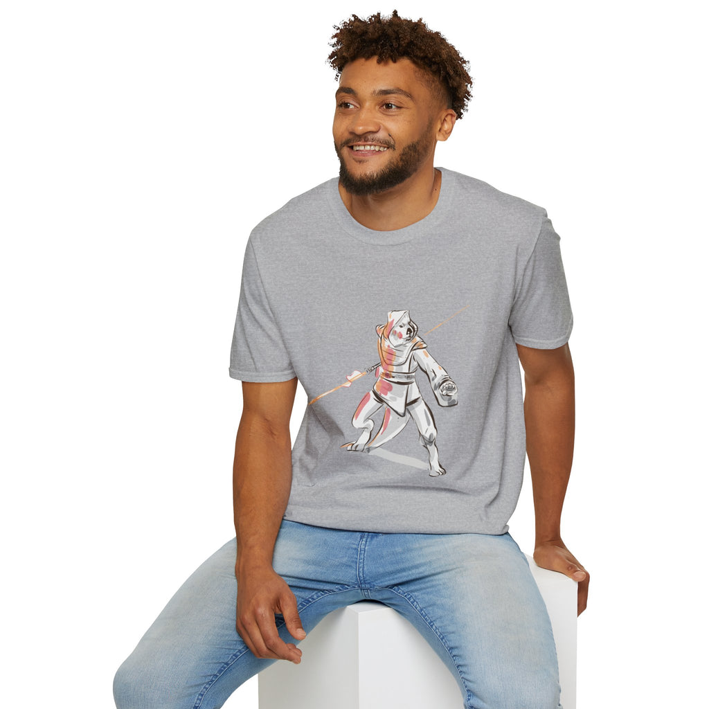 Knight Warrior Tee — Sci-Fi Illustration with energy sword