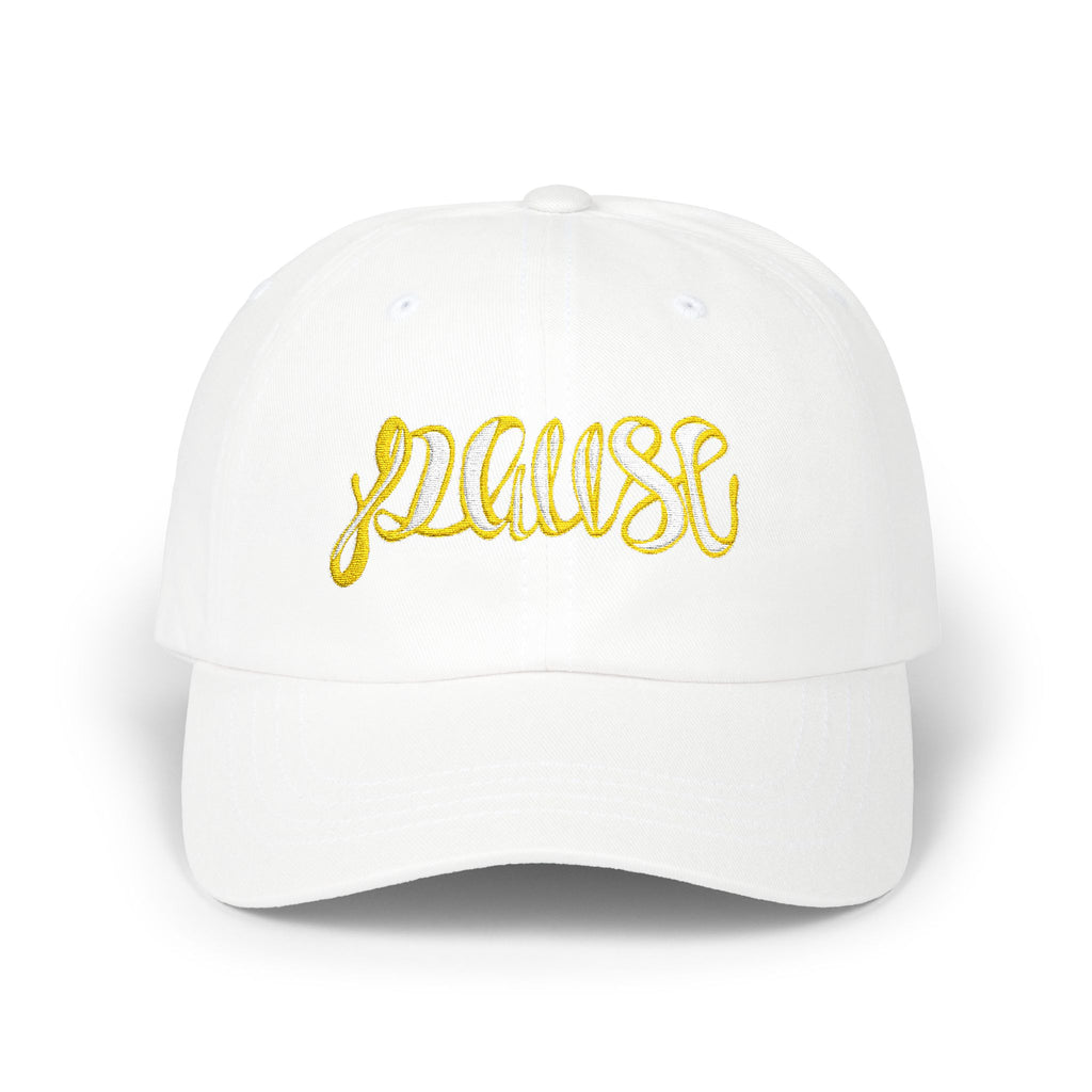 Pause Embroidered Calligraphy Dad Cap