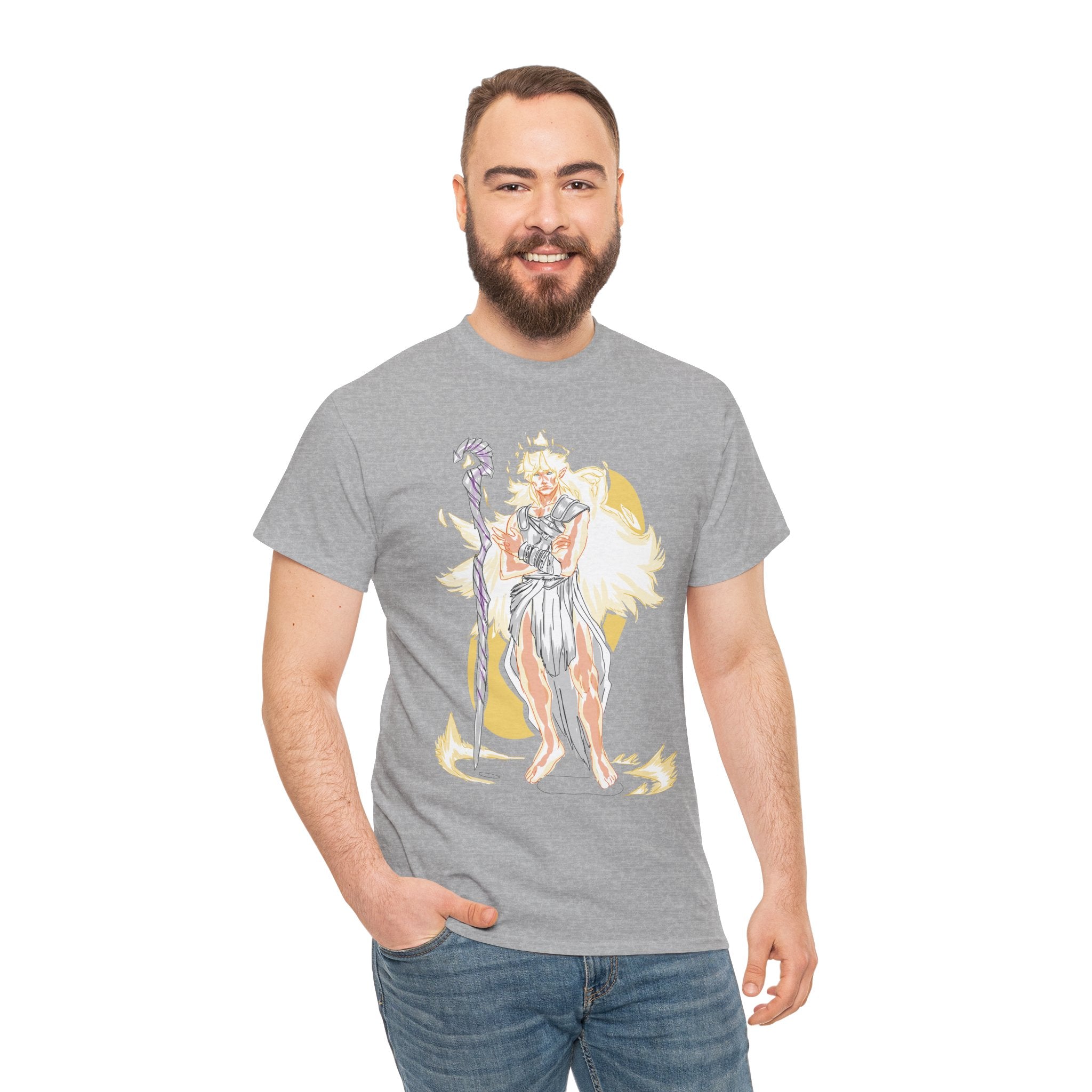 Flameborne Sorcerer Graphic Tee — Fantasy Mage Fire Sorcerer Shirt