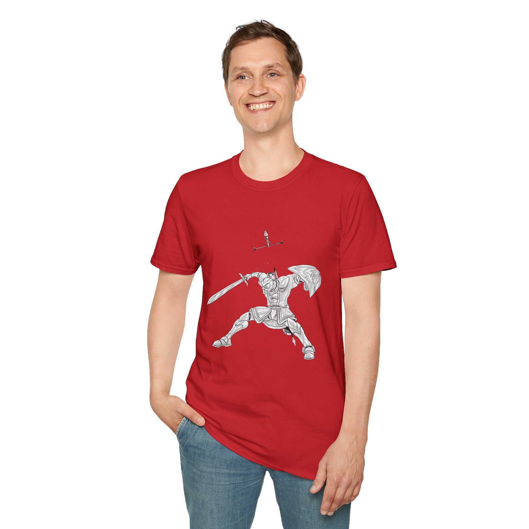 Knight Sword T-Shirt — Fantasy Armored Warrior Graphic Tee