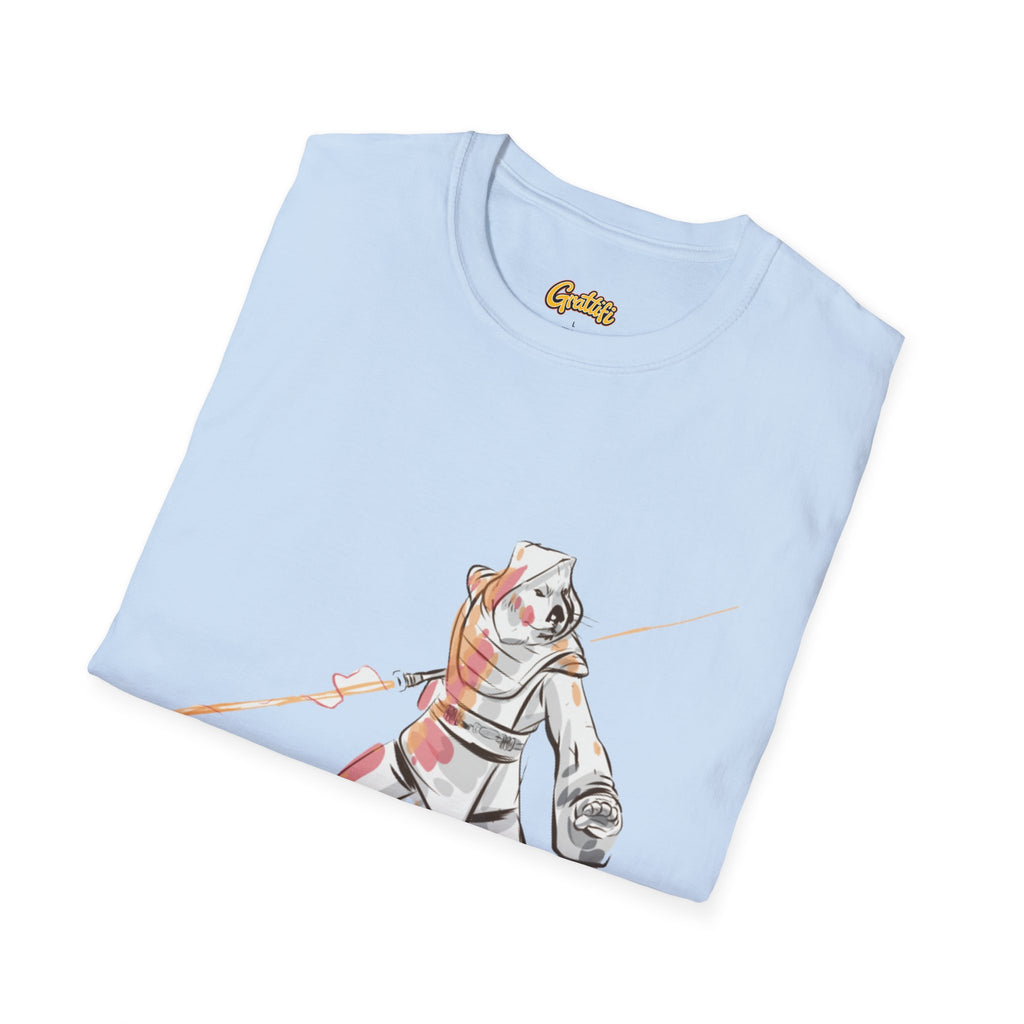 Knight Warrior Tee — Sci-Fi Illustration with energy sword