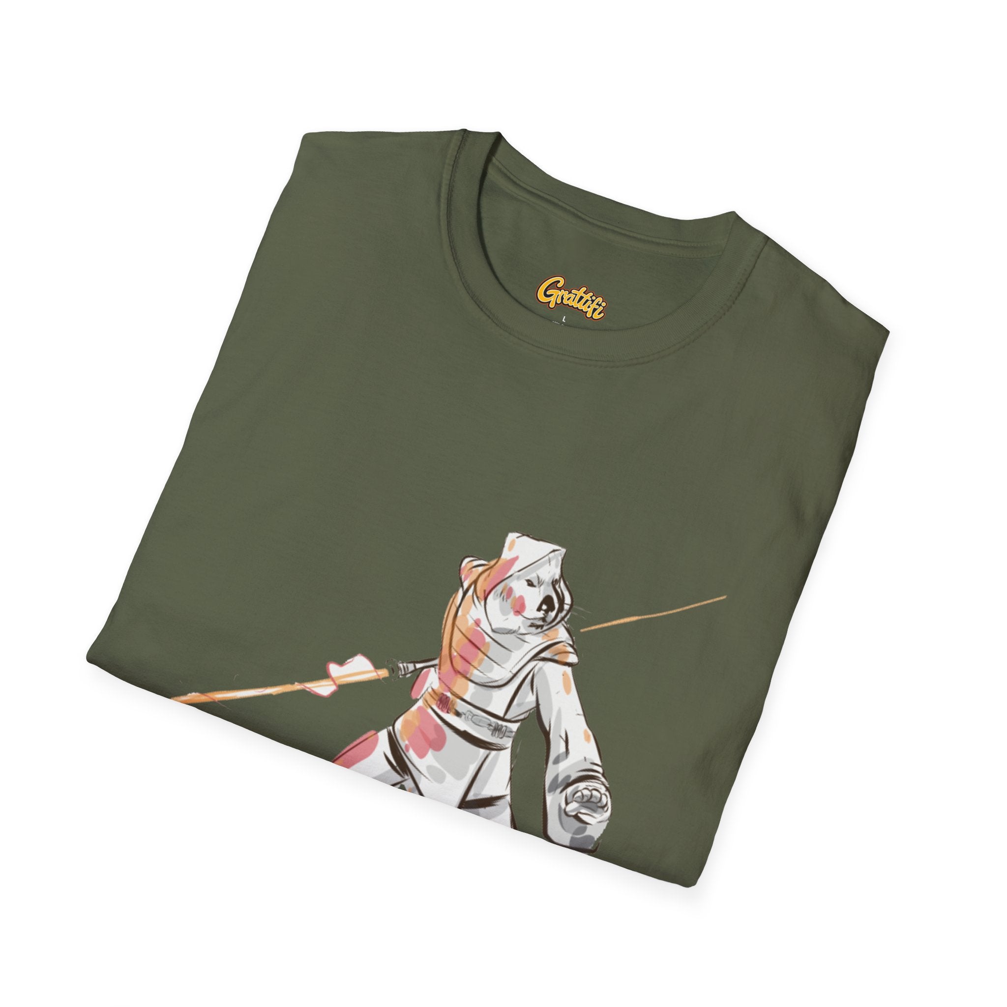 Knight Warrior Tee — Sci-Fi Illustration with energy sword