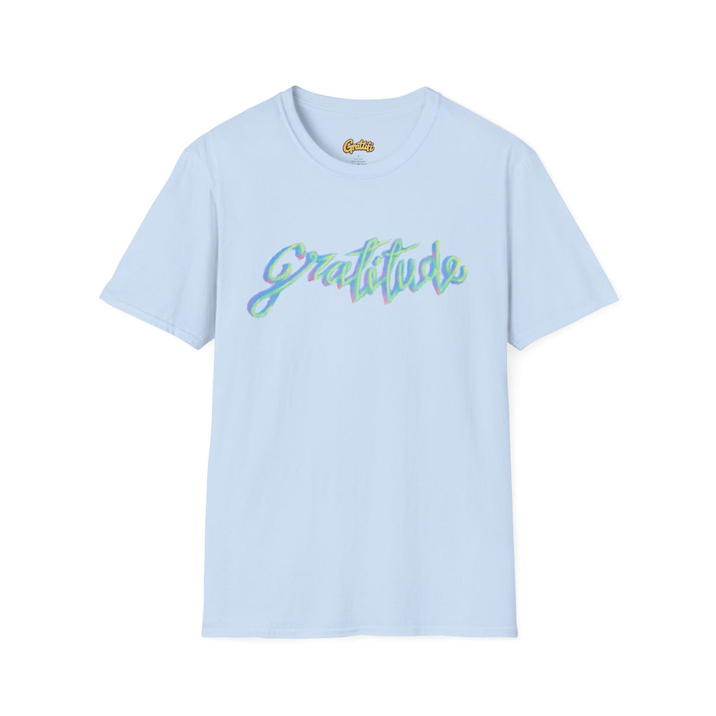 Gratitude Script T-Shirt — Positive Vibes Graphic Tee