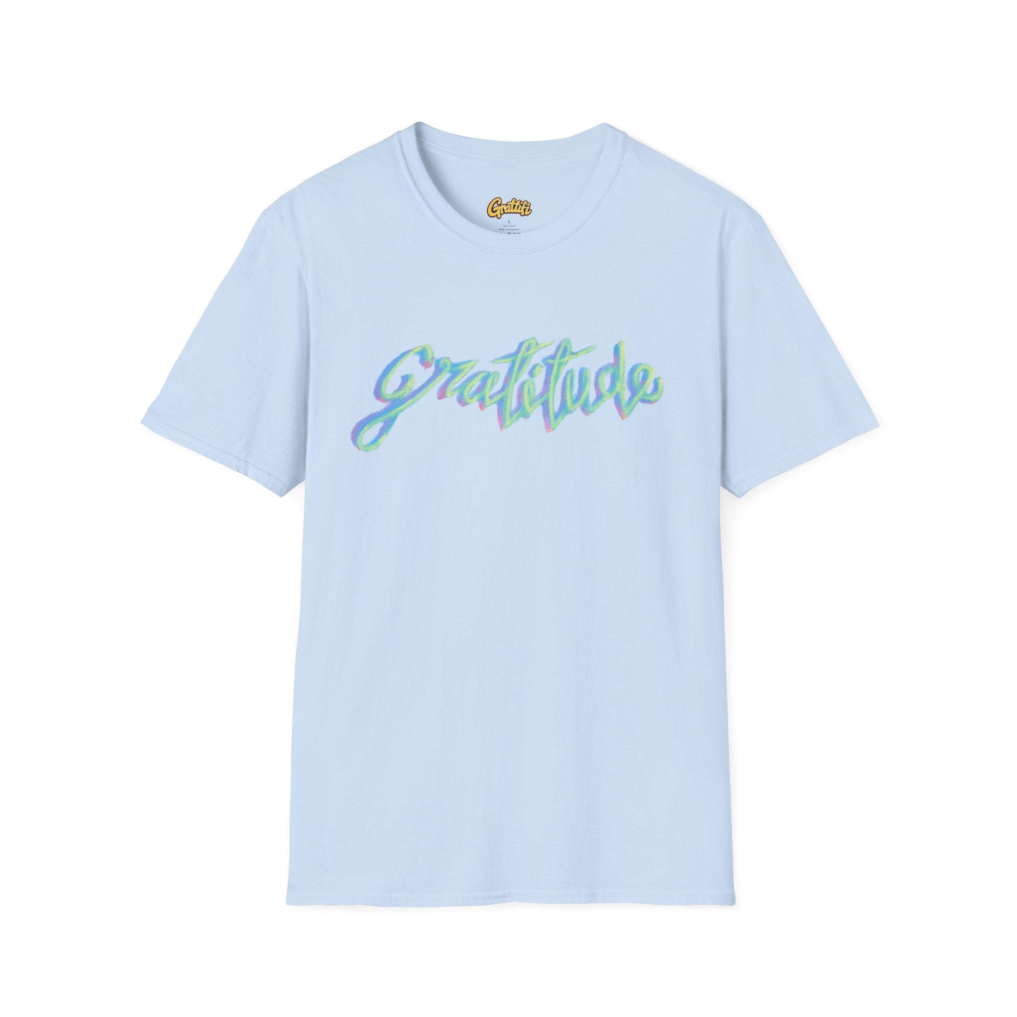 Gratitude Script T-Shirt — Positive Vibes Graphic Tee