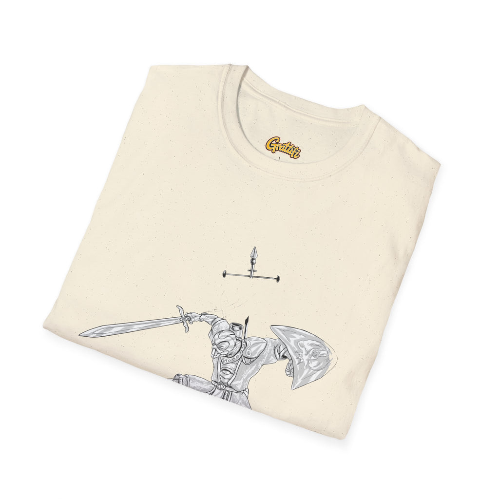 Knight Sword T-Shirt — Fantasy Armored Warrior Graphic Tee