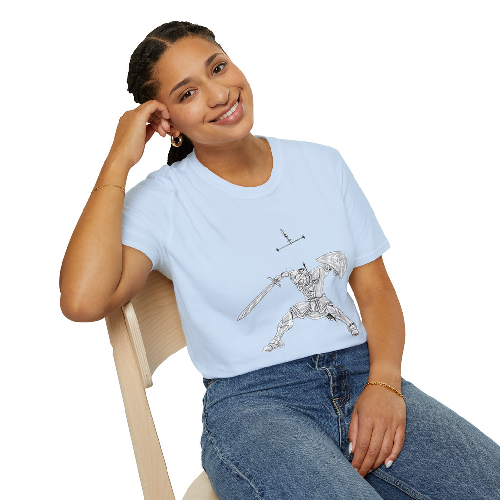 Knight Sword T-Shirt — Fantasy Armored Warrior Graphic Tee