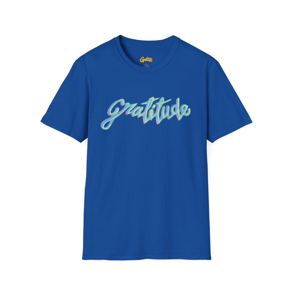 Gratitude Script T-Shirt — Positive Vibes Graphic Tee