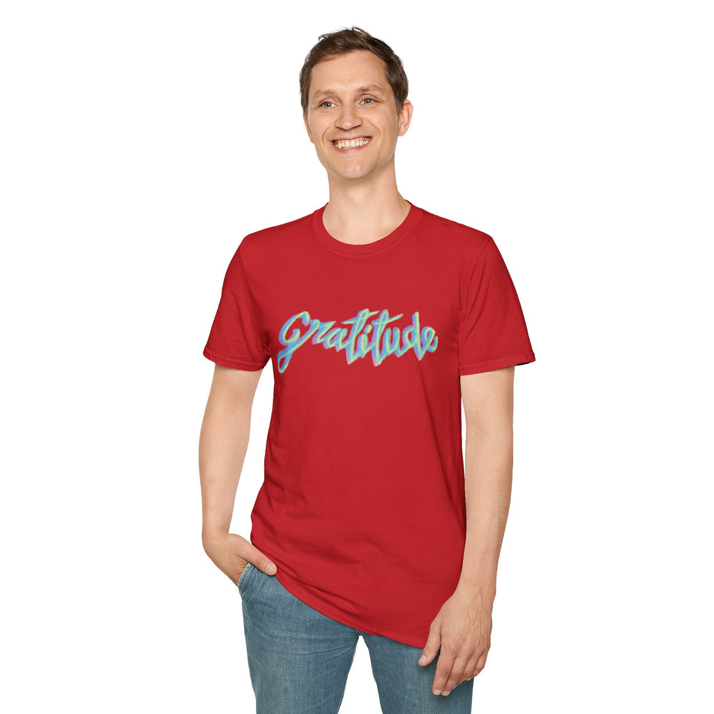Gratitude Script T-Shirt — Positive Vibes Graphic Tee
